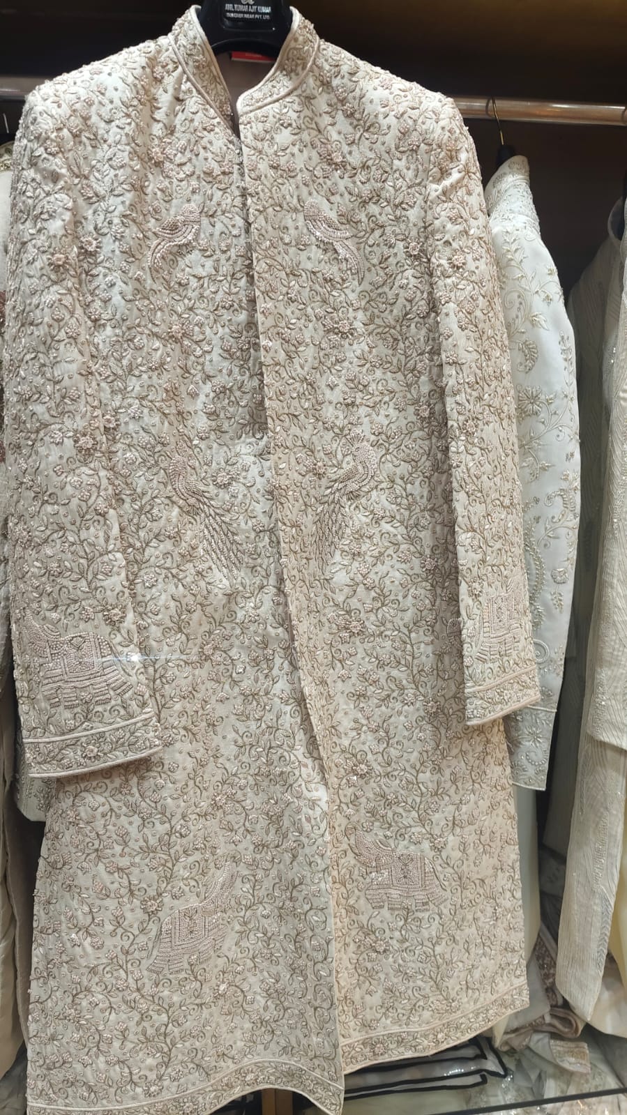 Ivory Peacock Heritage Embroidered Sherwani