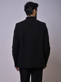 Black Embroidered Regal Bandh Gala view 1