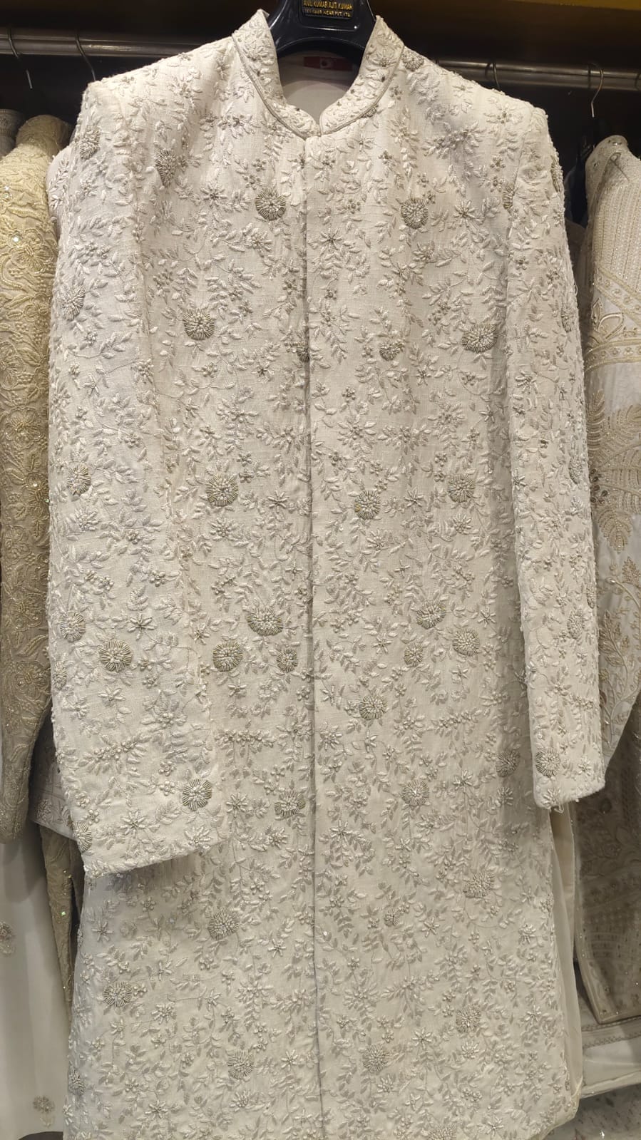 Ivory Floral Garden Embroidered Sherwani