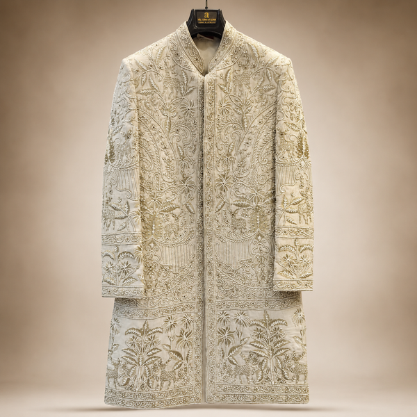 Ivory Imperial Forest Embroidered Sherwani