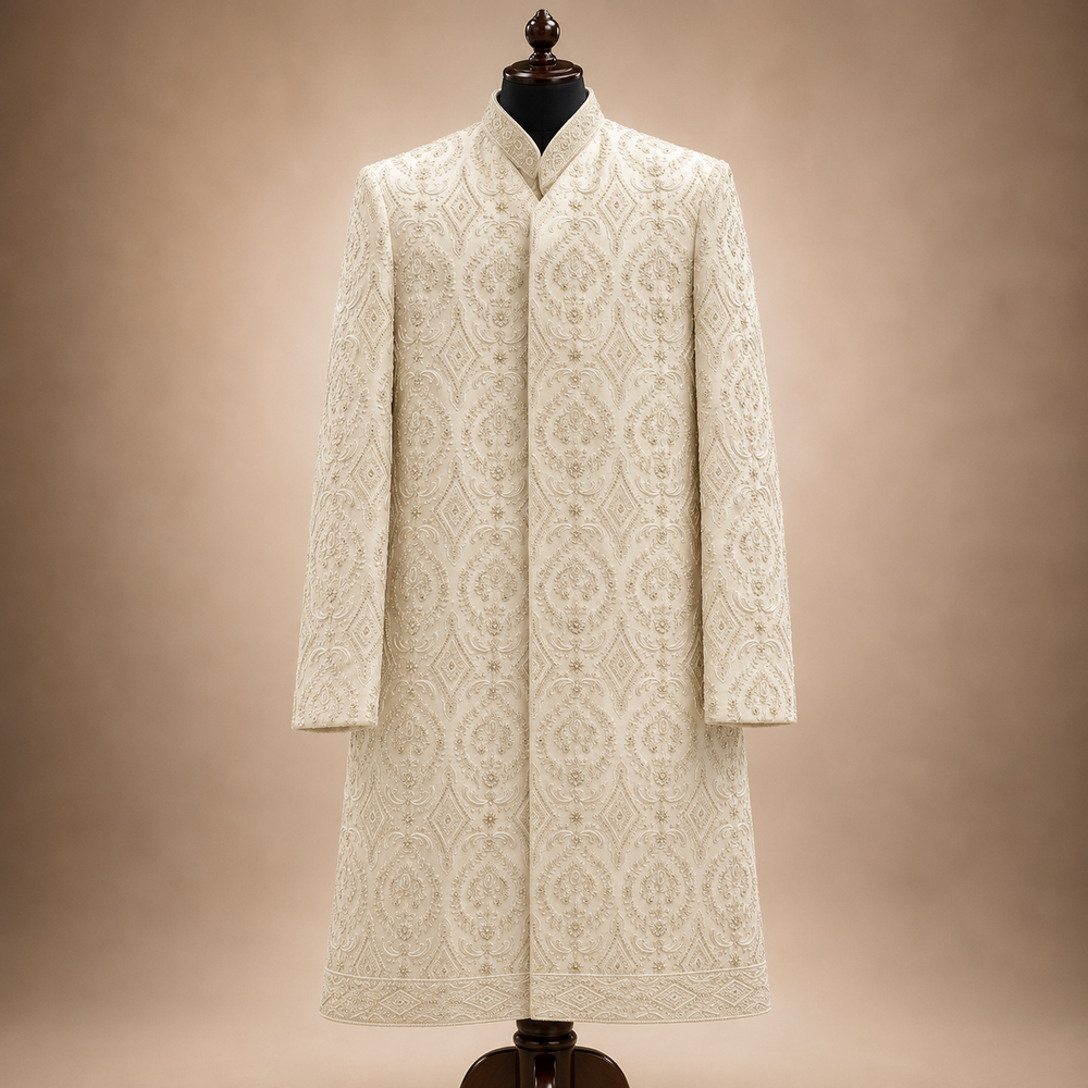 Ivory Imperial Medallion Embroidered Sherwani