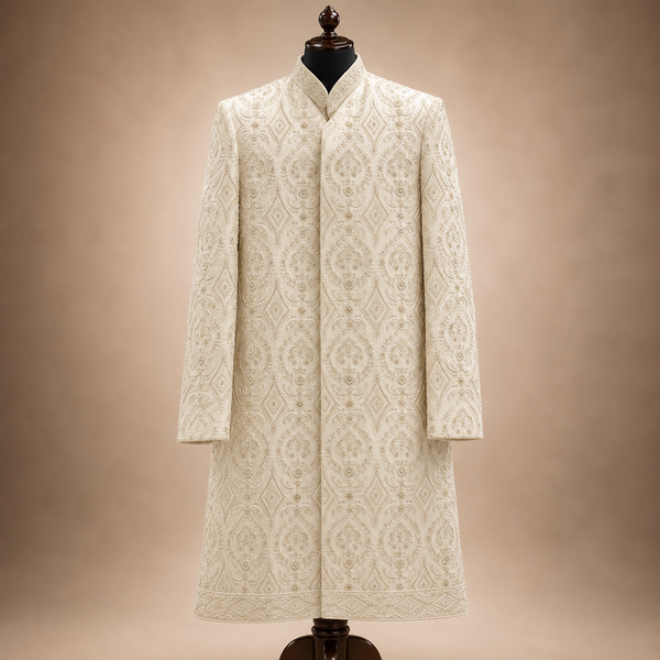 Ivory Imperial Medallion Embroidered Sherwani