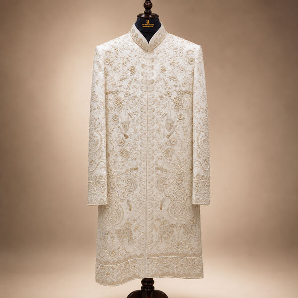 Ivory Maharaja Safari Embroidered Sherwani