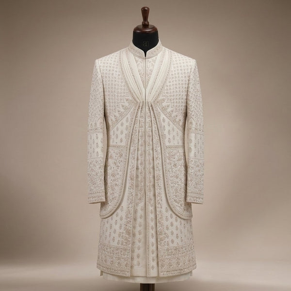 Ivory Blush Heritage Embroidered Sherwani