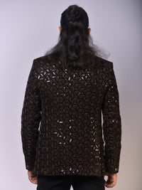 Geometric Mirror Embellished Bandh Gala view 3
