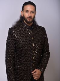 Geometric Mirror Embellished Bandh Gala view 4
